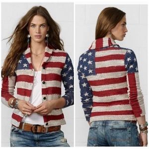 Ralph Lauren Denim & Supply American Flag Sweater Cardigan size xs